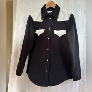 Calvin Klein Jeans Black and White Button Down Shirt